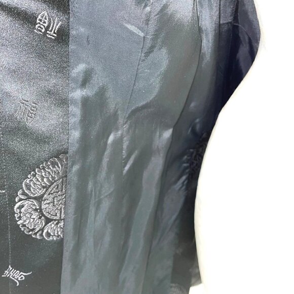 Tei Mei Shanghai Jacket Womens Vintage Asian Motif Embossed Covered Button Black - Picture 11 of 16